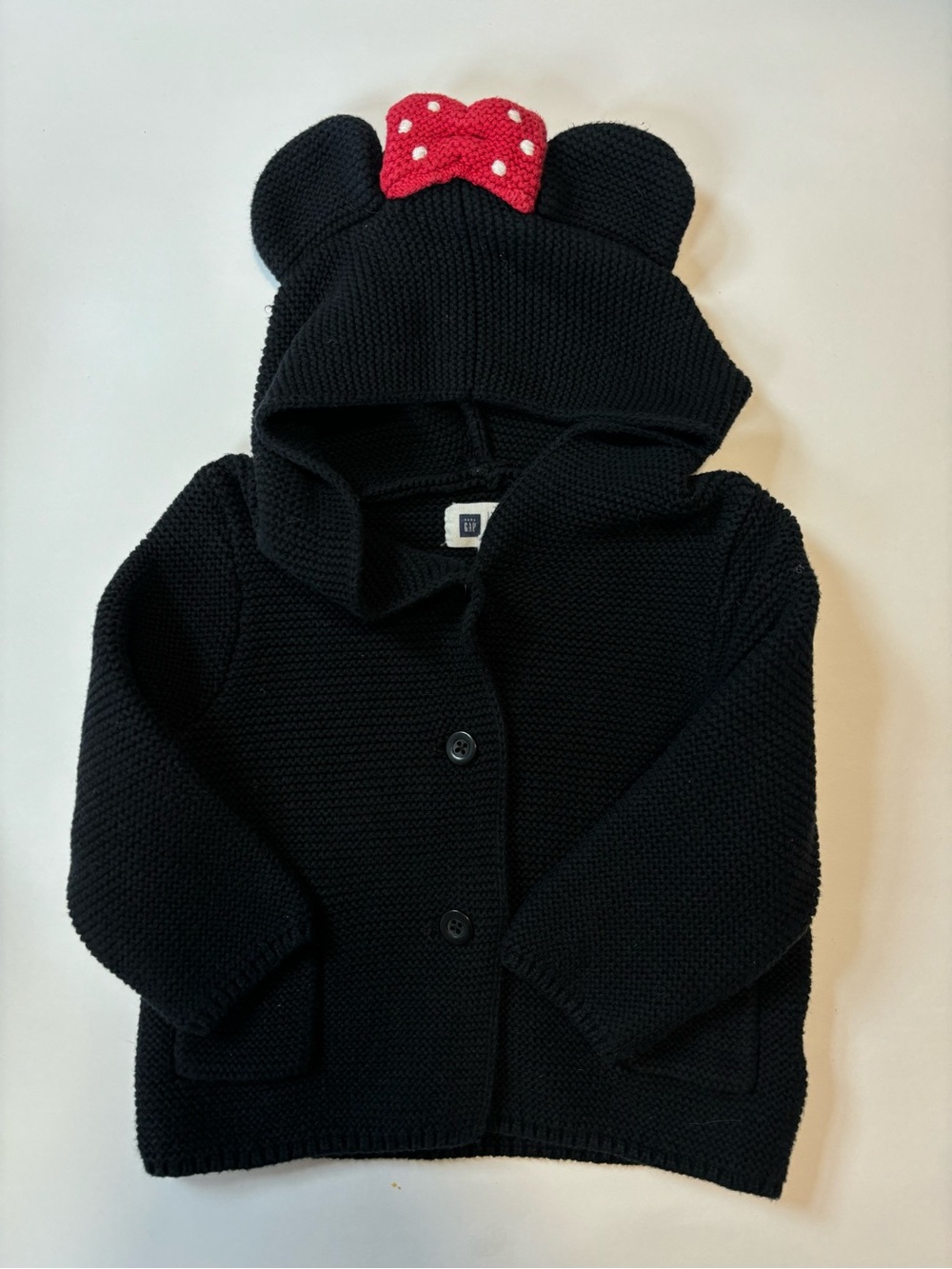 GAP Black Hooded Knit Cardigan Disney